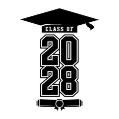 Wall Mural - Class of 2028 design, College t-shirt design printable text vector