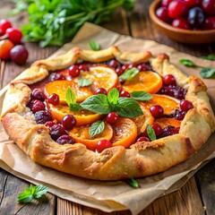 Wall Mural - homemade  galette with fruits