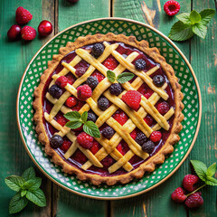 Wall Mural - pie  with berries