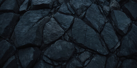 Wall Mural - close-up texture of dark, rough, jagged rocks. ideal for nature, geology, or construction-themed pro