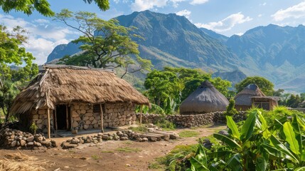 Wall Mural - hut in the mountains