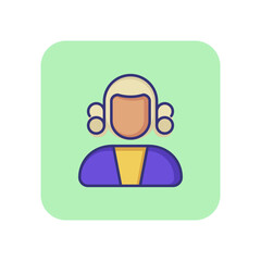 Poster - Judge line icon. Court, lawsuit, trial. Justice concept. Vector illustration can be used for topics like legal system, law, profession