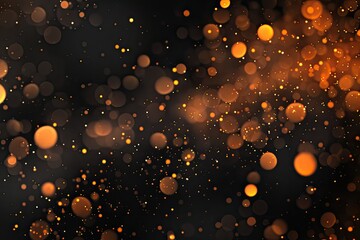 Wall Mural - Abstract black and orange background with floating particles