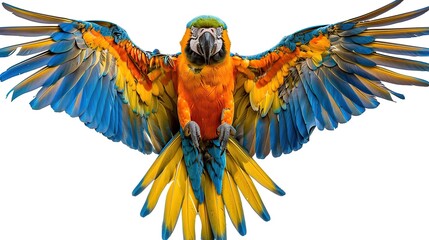 Poster - A Colorful Macaw with Spread Wings