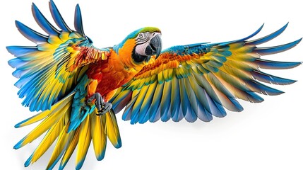 Poster - Macaw Parrot in Flight with Spread Wings