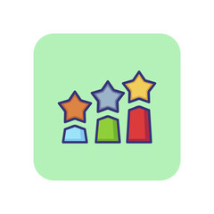 Poster - Rating line icon. Bar chart, stars, growth. Customers feedback and reviews concept. Can be used for topics like statistics, marketing, economy, business