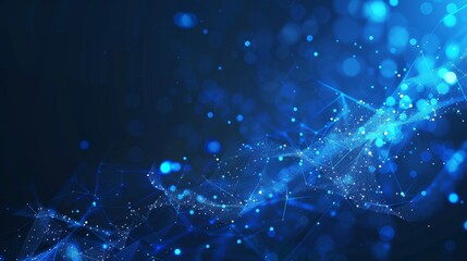 Poster - The wireframe background has plexus effect - Futuristic modern illustration with stars - Abstract lighting background