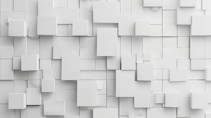 Canvas Print - White tiles on a white background (lights on) (3D illustration)