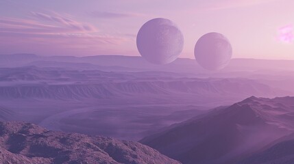 Poster - This is a 3D render of an alien planet - a fantasy landscape created in 3D