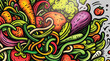 © balabolka - Cartoon vector doodle Vegetables banner background