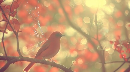 Poster - bird on a branch