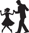 © Lovely - silhouettes of father and daughter dancing vector illustration