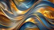 © MakoPoko - A luxurious gold and blue wavy background with rich, flowing colors and an elegant, sophisticated appearance.