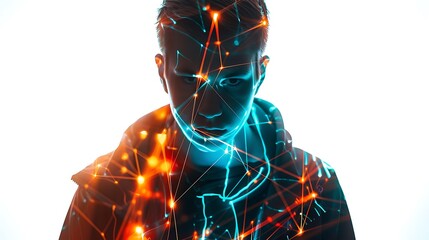 Man Focused on a Digital Network
