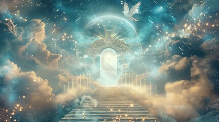 Canvas Print - Stairway to Heaven: A Vision of the Afterlife