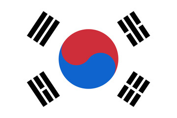 Wall Mural - Flag of South Korea. Vector illustration