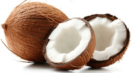 Wall Mural - Coconut on a white background