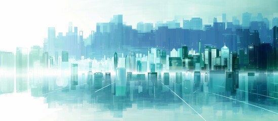 Abstract Vector Illustration, Futuristic green Urban city Landscape with Advanced Smart City Technology, de- urbanization concept, Graphic Resources, Wallpapers, Brochure, banner design, Advertising, 