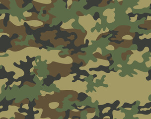 Sticker - Military camouflage design vector illustration repeat texture