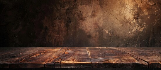 Poster - timber plank surface with dark grain panel board table offering a vintage grunge wallpaper look and 