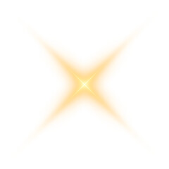 Poster - Gold Glow Star. Light glowing effect. Transparent Sun rays