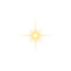 Poster - Gold Glow Star. Light glowing effect. Transparent Sun rays