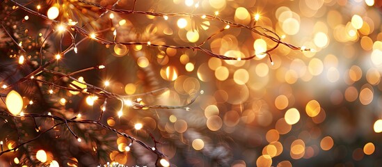 Poster - a background perfect for the holidays featuring twinkling golden lights and natural bokeh ideal for 