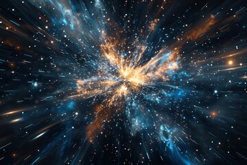 Wall Mural - physical science concept of time travel in space. spacetime travelling concept.