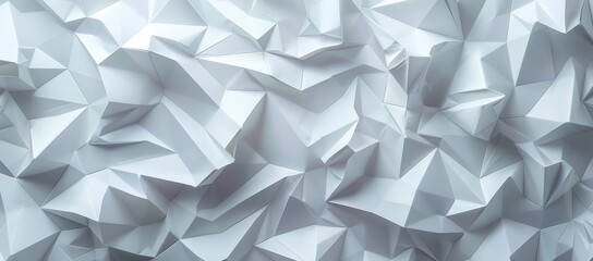 Poster - Rendering of abstract 3D triangulated surface. Contemporary background. Futuristic polygons