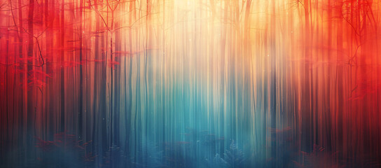 Poster - 
Abstract red, blue and orange background with vertical lines of different shades of color. The pattern is made from textured fibers. Abstract digital art illustration. 