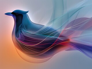 Wall Mural - abstract concept colorful bird. smoky rainbow motion. bird in flight. background color. avian animal