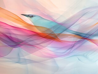Wall Mural - abstract concept colorful bird. smoky rainbow motion. bird in flight. background color. avian animal