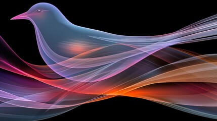 Wall Mural - abstract concept colorful bird. smoky rainbow motion. bird in flight. background color. avian animal