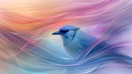 Wall Mural - abstract concept colorful bird. smoky rainbow motion. bird in flight. background color. avian animal