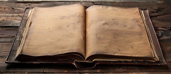 Poster - Empty photo pages in an antique photo album showcasing a copy space image opportunity