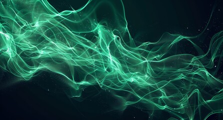 Wall Mural - an interstellar plasma field in deep space that glows green