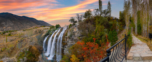 Poster - Tortum Waterfall, located in Erzurum, Turkey, is one of the largest waterfalls in the country.