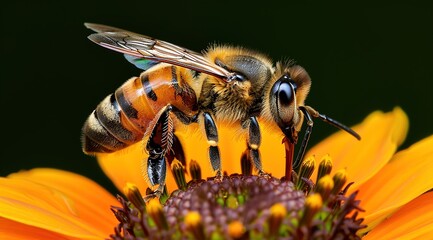 Wall Mural - bee on flower