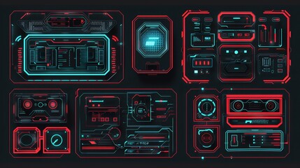 Poster - set of elements for the user interface of a game application. hud, gui, ui the user interface of a g