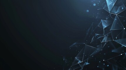 Poster - Abstract blue background with stars - futuristic modern illustration - wireframe background with plexus effect