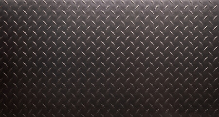 Wall Mural - dark metal texture with a pattern, steel background. black iron plate.