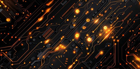 Poster - The A.I. generated the stock image. Abstract geometric background. Graphic art monitor technology game graphics.