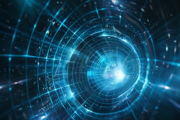 Wall Mural - tunnel or wormhole, connecting universes. abstract speed tunnel warp in space, wormhole or black hol