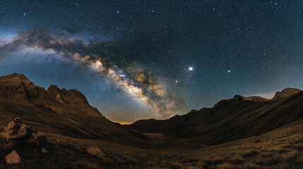Wall Mural - a beautiful night sky with a large milky way