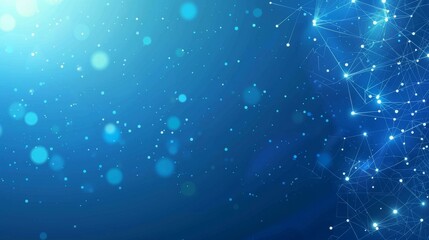 Poster - digital network connection 3d rendering on a blue background
