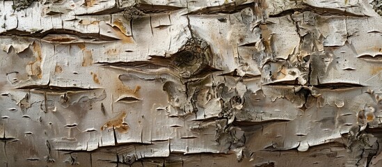 Wall Mural - An aging Birch Tree showcasing the natural peeling of birch bark with a blank area for writing or image insertion. Copy space image. Place for adding text and design