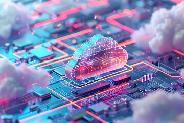 Aufkleber - Communications Platform as a service, showcasing cloud solutions. Cloud computing concept