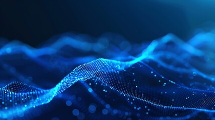 Poster - the theme of technology digital wave background consists of beautiful motion waving dots texture and