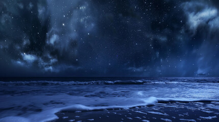 Wall Mural - a beautiful night sky with a large number of stars and a calm ocean