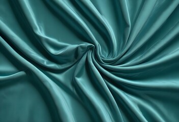 Wall Mural - Blue turquaise satin velvet wavy drapery texture sample background	